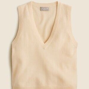 J. Crew Cashmere V-neck Sweater Vest Size Small Buttercream
